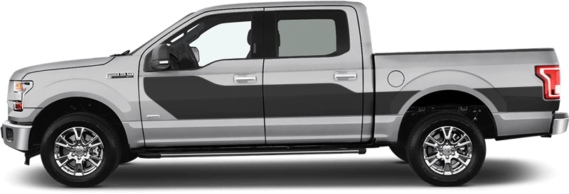 2015 to 2020 Ford F-150 Hockey Billboard Side Stripes . Installed on Car