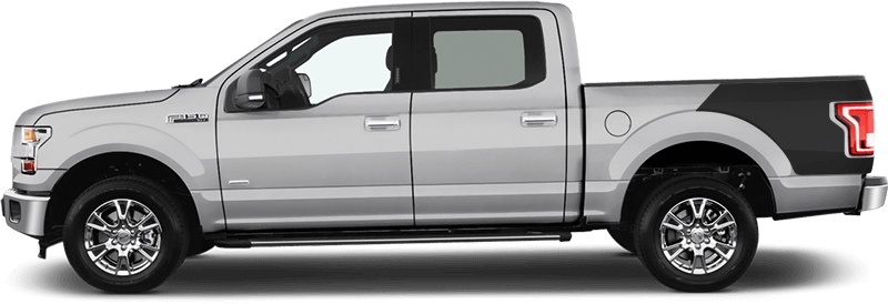 2015 to 2020 Ford F-150 Rear Bedside Billboard Raptor Style Stripes . Installed on Car